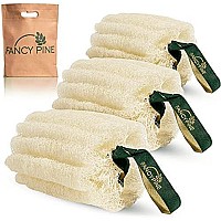 Fancy Pine Egyptian Loofah Sponge Pack Of 3 100 Natural Organic Loofah Exfoliating Body Scrubber Textured Shower Loofah F