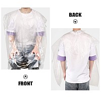 200 Pieces Disposable Barber Haircut Cape Transparent Waterproof Hair Styling Salon Cape Hairdressing Apron Hairdresser Smock Ho