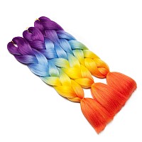 Benehair Rainbow Braiding Hair 6 Bundleslot 24Inch Jumbo Braiding Hair Extensions High Temperature Synthetic Braid Hair Braidin