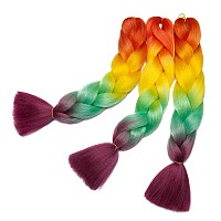 Benehair Rainbow Braiding Hair 3 Bundleslot 24Inch Jumbo Braiding Hair Extensions High Temperature Synthetic Braid Hair Braidin