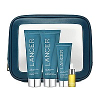 Lancer Skincare The Method Intro Kit 3Step Antiaging Facial Exfoliator Cleanser And Moisturizer Kit For Glowing Skin Revea