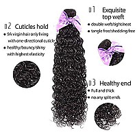 Brazilian Water Wave Human Hair Bundles With Frontal 13X4 Free Part Lace Frontal Virgin Human Hair Bundles Human Hair Extensions