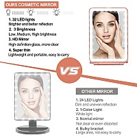 Deweisn Led Makeup Mirror For Travel 32 Leds Lighted Vanity Mirrors With Dimmable Lightcompact Slim Rechargeable Lighted Mir