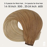 Full Shine 22 Inch Hair Extensions Real Human Hair Genius Weft Extensions For Women Hand Tied Hair Extensions Remy Hair Color Li