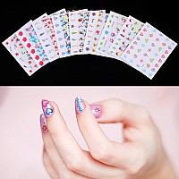 5000 Pieces Flower Nail Stickers 100 Sheets 3D Self-Adhesive Nail Floral Stickers Multi-Design Flower Nail Decals Multicolor Flower Manicure Stickers with Tweezer (Retro Floral Series)