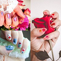 5000 Pieces Flower Nail Stickers 100 Sheets 3D Self-Adhesive Nail Floral Stickers Multi-Design Flower Nail Decals Multicolor Flower Manicure Stickers with Tweezer (Retro Floral Series)