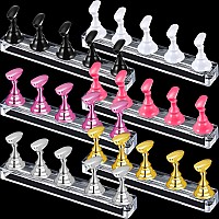 6 Sets Magnetic Nail Tip Display Holder Acrylic Nail Display Stand Nail Tip Practice Stand Nail Art Training Stand For Diy Manic