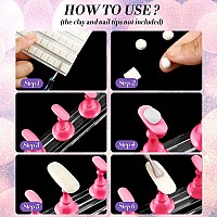 6 Sets Magnetic Nail Tip Display Holder Acrylic Nail Display Stand Nail Tip Practice Stand Nail Art Training Stand For Diy Manic