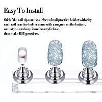 6 Sets Magnetic Nail Tip Display Holder Acrylic Nail Display Stand Nail Tip Practice Stand Nail Art Training Stand For Diy Manic