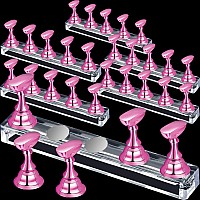 6 Sets Nail Tips Stand Holder Acrylic Nail Tips Practice Display Stand Magnetic Nail Art Holder Manicure Finger Training Stands