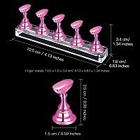 6 Sets Nail Tips Stand Holder Acrylic Nail Tips Practice Display Stand Magnetic Nail Art Holder Manicure Finger Training Stands