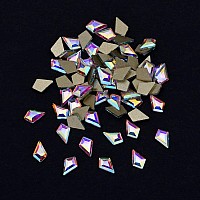 Tisslan 100Pcs Glass Kite Flatback Crystals Design Nail Art Diamond Decoration Stones 2 Sizes Mix