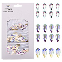 100Pcs Drop Shape 3D Nail Design Flatback Ab Rhinestones For Nail Art Dekor 3 Size Mix