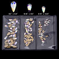 100Pcs Drop Shape 3D Nail Design Flatback Ab Rhinestones For Nail Art Dekor 3 Size Mix