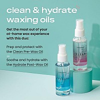 Clean Hydrate At Home Waxing Kit Oils Pre Wax Cleanser Preps Protects Skin Post Body Facial Wax Oil Soothes Reduces R