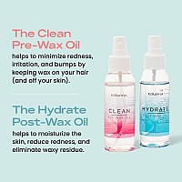 Clean Hydrate At Home Waxing Kit Oils Pre Wax Cleanser Preps Protects Skin Post Body Facial Wax Oil Soothes Reduces R