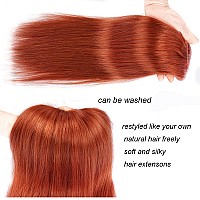 18 Clip In Human Hair Extensions Full Head 150G 7 Pieces 16 Clips 350 Copper Red Double Weft Brazilian Real Remy Hair Extensio