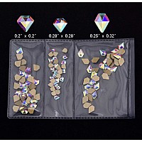 Tisslan 100Pcs 3 Sizes Shape 3D Nail Diamond Ab Rhinestones Flatback Mix Accessories For Technician Salon Beauty Jewels