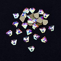 Tisslan 100Pcs 3 Sizes Shape 3D Nail Diamond Ab Rhinestones Flatback Mix Accessories For Technician Salon Beauty Jewels