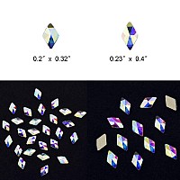 Tisslan 100Pcs Crystal Ab Foild Flatback Rhombus Strass 3D Nail Decoration Jewels Stones 2 Size Mix Supply 50Pcs Each