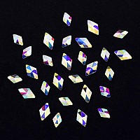 Tisslan 100Pcs Crystal Ab Foild Flatback Rhombus Strass 3D Nail Decoration Jewels Stones 2 Size Mix Supply 50Pcs Each