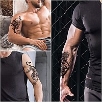 Aresvns Japanese Sleeve Tattoos for Men and Women 20 Sheets, full arm Temporary Tattoos for adults, Waterproof Large Koi Fake Tattoos