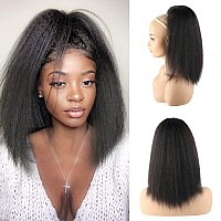 Leosa Ponytail Extension 14 Inch Drawstring Ponytails For Black Women Short Natural Black Yaki Straight Drawstring Ponytail Hair