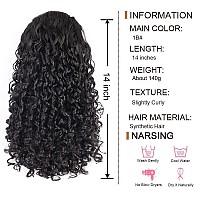 Aisi Beauty Black Curly Ponytail Extension Drawstring Ponytail For Black Women 14 Inch Fake Ponytail Synthetic Ponytail With 2 C