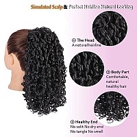 Aisi Beauty Black Curly Ponytail Extension Drawstring Ponytail For Black Women 14 Inch Fake Ponytail Synthetic Ponytail With 2 C