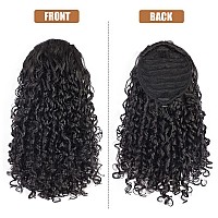 Aisi Beauty Black Curly Ponytail Extension Drawstring Ponytail For Black Women 14 Inch Fake Ponytail Synthetic Ponytail With 2 C