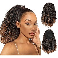 Aisi Beauty Curly Ponytail Extension For Black Women Drawstring Ponytail Hair Extensions 14 Inch Synthetic Pony Tail Mix Brown F