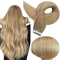 Full Shine Ombre Blonde Tape In Hair Extensions Human Hair 62760 Brown To Honey Blonde And Blonde Tape In Extensions Balayage