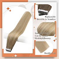 Full Shine Ombre Blonde Tape In Hair Extensions Human Hair 62760 Brown To Honey Blonde And Blonde Tape In Extensions Balayage