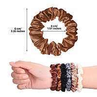 30 Pieces Silk Hair Scrunchies Satin Elastic Hair Bands Skinny Hair Scrunchies Hair Ties Ropes Ponytail Holder For Women Girls D