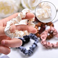 30 Pieces Silk Hair Scrunchies Satin Elastic Hair Bands Skinny Hair Scrunchies Hair Ties Ropes Ponytail Holder For Women Girls D