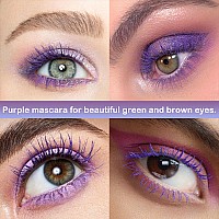 Maydear Purple Mascara For Eyelashes Waterproof Colored Mascara Long Lasting Smudgeproof Color Mascara For Women Fast Dry Lengt