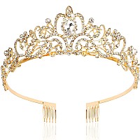 Crystal Tiara Crown With Combs