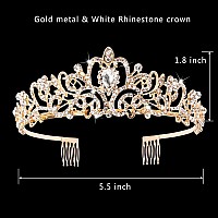 Crystal Tiara Crown With Combs