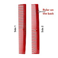 Allegro Combs 420 Nitrile Rubber Hair Combs Set 12 Pk Red Professional Grade Disinfectable Traditional Barber Comb Size