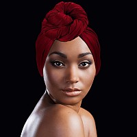 Satinior 6 Pcs Head Wrap Scarf Turban Long Hair Scarf Soft Stretch Headwrap Solid Color Turban Tie Headband For Women Girls