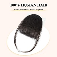 Bogsea Clip In Bangs Human Hair Bngs Hair Clip On Wispy Bangs Fringe With Temples Hairpieces For Women Clip On Air Bangs Flat Ne