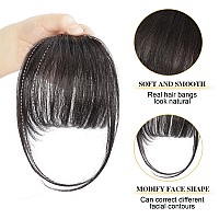 Bogsea Clip In Bangs Human Hair Bngs Hair Clip On Wispy Bangs Fringe With Temples Hairpieces For Women Clip On Air Bangs Flat Ne