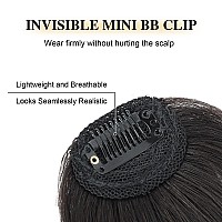 Bogsea Clip In Bangs Human Hair Bngs Hair Clip On Wispy Bangs Fringe With Temples Hairpieces For Women Clip On Air Bangs Flat Ne