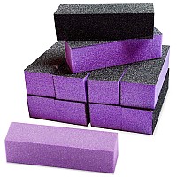 Karlash 10 Pcs Purple Black Nail Buffer Sanding Block Polisher Buffing File Nail Art Manicure Pedicure File (Purple)