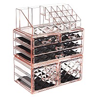 Zhiai Makeup Organizer Acrylic Cosmetic Storage Drawers And Jewelry Display Box Transparent Style Apink Diamond 1 Top 2 Sma