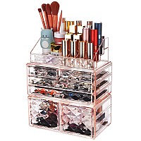 Zhiai Makeup Organizer Acrylic Cosmetic Storage Drawers And Jewelry Display Box Transparent Style Apink Diamond 1 Top 2 Sma