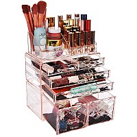 Zhiai Makeup Organizer Acrylic Cosmetic Storage Drawers And Jewelry Display Box Transparent Style Apink Diamond 1 Top 2 Sma