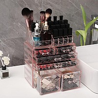 Zhiai Makeup Organizer Acrylic Cosmetic Storage Drawers And Jewelry Display Box Transparent Style Apink Diamond 1 Top 2 Sma