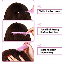 Patelai 12 Pcs Stainless Steel Pintail Combs For Hair Styling Teasing Braiding Pressing Hairdressing Salon And Home Pink B