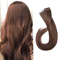 Benehair Remy Tape In Hair Extensions Human Hair Light Brown Seamless Skin Weft Tape In Real Human Hair Extensions Straight Hair